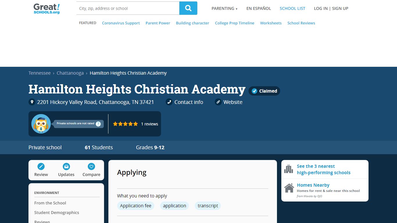 Hamilton Heights Christian Academy - Chattanooga, Tennessee - TN ...